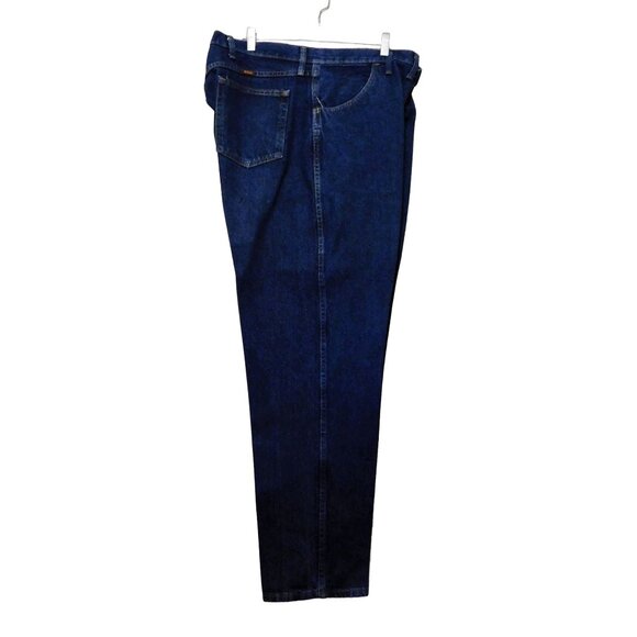 Rustler Jeans Mens 46x32 Actual L 33 Blue Denim Dark Wash Pockets 100% Cotton - Picture 1 of 8